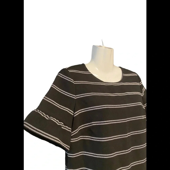 Loft Ann Taylor Striped Ruffle Sleeve Dress - Picture 3 of 10